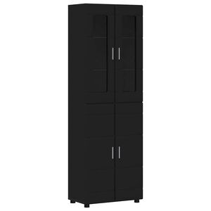 vidaXL Highboard z p&oacute;łką z drzwiami FLORIN Czarny 60 x 35 x 182 cm