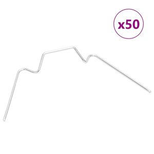 vidaXL Spinki do szklarni, 50 szt., w kształcie W, stal galwanizowana