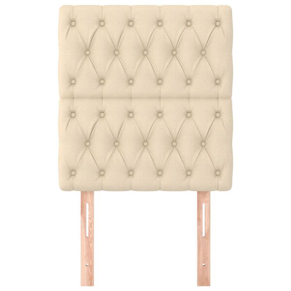 vidaXL Zagł&oacute;wek kremowy 80x7x118/128 cm tkanina