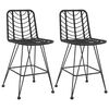 vidaXL Stołki barowe, 2 szt., czarne 45x56x103,5 cm, PE, rattan i stal
