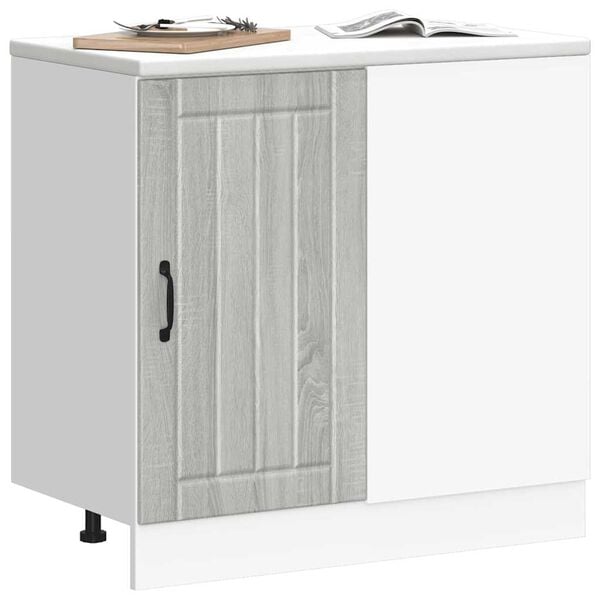 vidaXL Szafka kuchenna dolna &bdquo;Lucca&rdquo; Szara Sonoma Drewno klejone