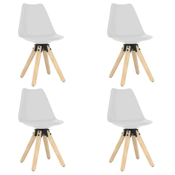 vidaXL Obrotowe krzesła stołowe, 4 szt., białe, PP