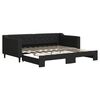 vidaXL Sofa rozsuwana, czarna, 90x190 cm, tkanina