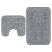 vidaXL 2-częściowy zestaw mat łazienkowych, tkanina, szary