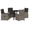 vidaXL Zestaw do jadalni w ogrodzie 5 pcs Szary polirattan