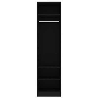 vidaXL Szafa, czarna, 50x50x200 cm, materiał drewnopochodny