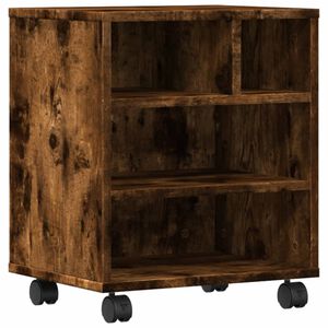 vidaXL Stojak pod drukarkę, na k&oacute;łkach, przydymiony dąb, 41x32x48 cm