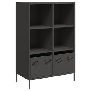 vidaXL Szafka, czarna, 68x39x103,5 cm, stal