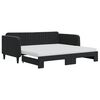 vidaXL Sofa rozsuwana z materacami, czarna, 90x190 cm, aksamit