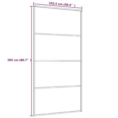 vidaXL Drzwi przesuwne, szkło ESG i aluminium, 102,5x205 cm, biały