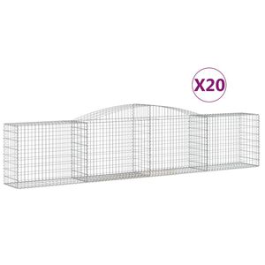 vidaXL Kosze gabionowe, 20 szt, 400x50x80/100 cm, galwanizowane żelazo