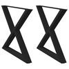 vidaXL Nogi do stołu jadalnego 2 szt. Czarne 90x(72-73,3) cm Stal