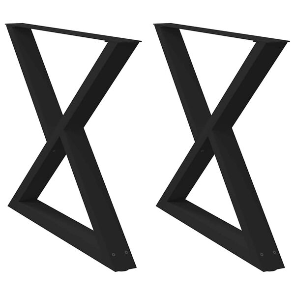 vidaXL Nogi do stołu jadalnego 2 szt. Czarne 90x(72-73,3) cm Stal