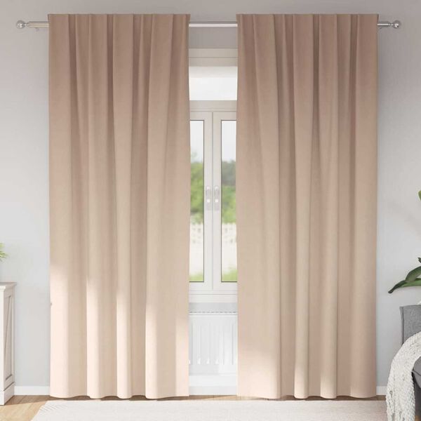 vidaXL Firany blackout z k&oacute;łkami 2 pcs Ciemnoszary 245 x 140 cm