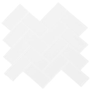 vidaXL Płytka w jodełkę 20 szt. Biały 30 x 30 cm Poliuretan i PET