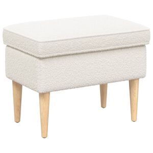 vidaXL Stołek na Stopy kremowy 55 x 35 x 41 cm Boucl&eacute;