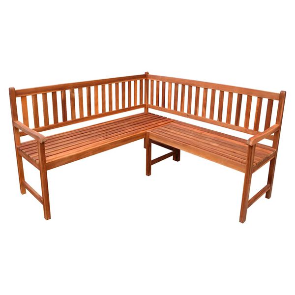 vidaXL Narożna ławka ogrodowa z poduszkami, 150 cm, drewno akacjowe