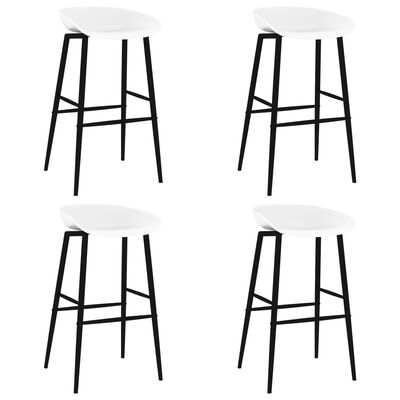 vidaXL Krzesła barowe, 4 szt., białe