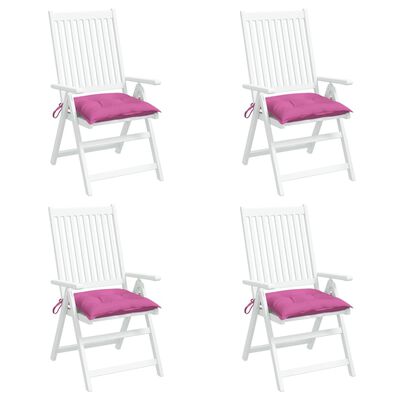 vidaXL Poduszki na krzesła, 4 szt., różowe, 40x40x7 cm, tkanina