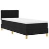 vidaXL Ł&oacute;żko z sprężyną LED z poduszką Czarny 80 x 200 cm tkanina