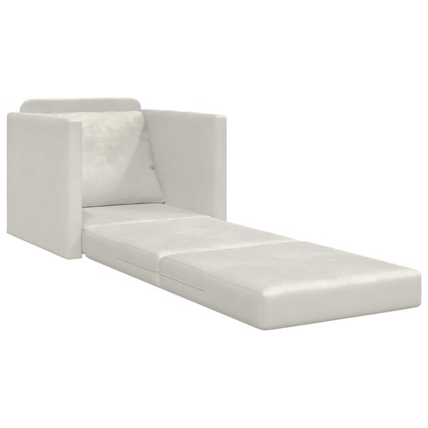 vidaXL Sofa Bed Kremowy 74 x 77 x 81 cm Aksamit