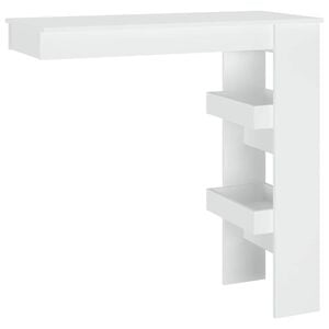 vidaXL Stolik barowy, biały, 102x45x103,5 cm, materiał drewnopochodny