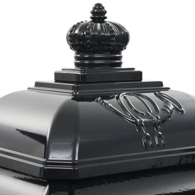 vidaXL Stojąca skrzynka na listy w stylu vintage, czarna, nierdzewna