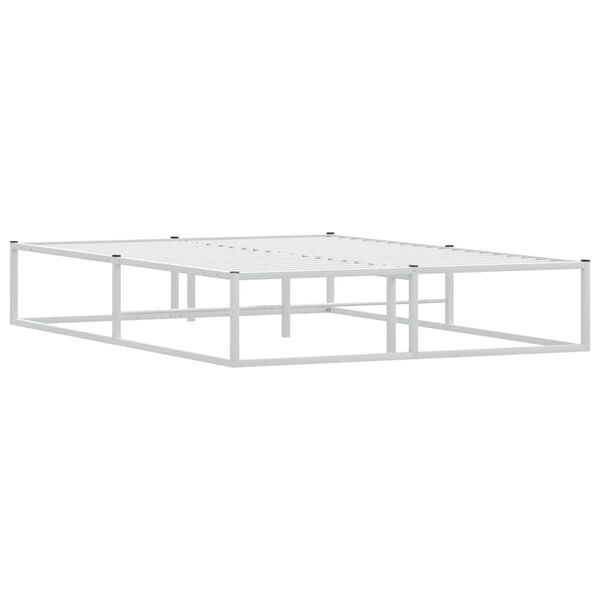 vidaXL Rama ł&oacute;żka bez materaca, biała, 140x200 cm, stal