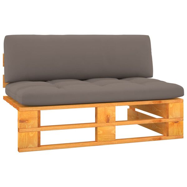 vidaXL Ogrodowa sofa środkowa z palet, miodowy brąz, drewno sosnowe