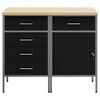 vidaXL Szafka robocza z szufladą 2 pcs Czarny i szary 75 x 45 x 85 cm