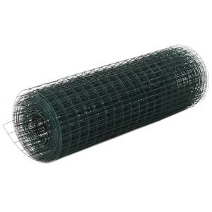 vidaXL Ogrodzenie z siatki, stal i PVC, 10x0,5 m, zielone