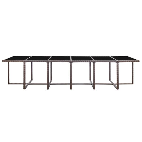 vidaXL 17-cz. zestaw mebli ogrodowych z poduszkami, rattan PE, brązowy