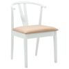 vidaXL Krzesło jadalniane 2 pcs Biały i brązowy Drewno Gumowe