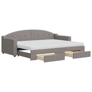 vidaXL Sofa rozsuwana z szufladami, taupe, 80x200 cm, tkanina