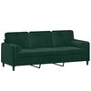 vidaXL 3-osobowa sofa z poduszkami, ciemnozielona, 180 cm, aksamit