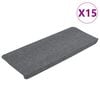 vidaXL Samoprzylepne nakładki na schody, 15 szt., 65x24,5x3,5cm, szare