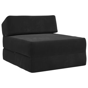 vidaXL Składana Sofa Ł&oacute;żko Czarny 60 x 70 x 41 cm tkanina
