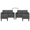 vidaXL Sofa 2-osobowa z szezlongiem w kształcie litery L, ciemnoszara, 125 cm, len