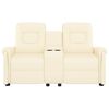 vidaXL Rozkładany fotel masujący z uchwytem, 2-os., kremowy