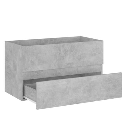 vidaXL Szafka pod umywalkę, szarość betonu, 80x38,5x45 cm, płyta