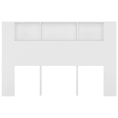 vidaXL Wezgłowie łóżka z półkami, białe, 160x18,5x104,5 cm