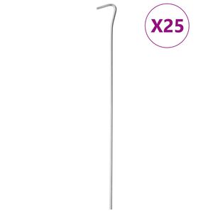 vidaXL Śledzie do namiotu, 25 szt., 30 cm, &Oslash;4 mm, stal galwanizowana