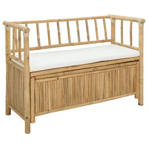 vidaXL Ławka do ogrodu i przechowywania 110 x 47 x 80 cm Bambus