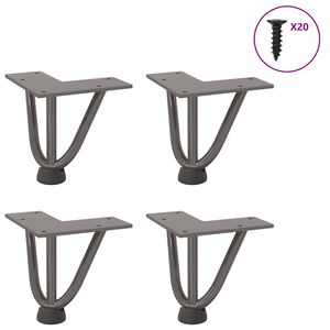 vidaXL Nogi do stolika kawowego z szpilkami 4 szt. Naturalna stal 10 cm Solidna stal