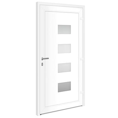 vidaXL Drzwi wejściowe, antracytowe, 110x210 cm, aluminium i PVC