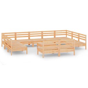 vidaXL 12-cz. zestaw wypoczynkowy do ogrodu, lite drewno sosnowe