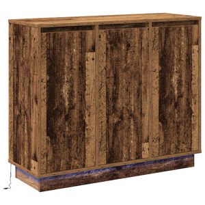 vidaXL Komoda LED Stare drewno 90 x 32 x 75 cm Materiał drewnopochodny