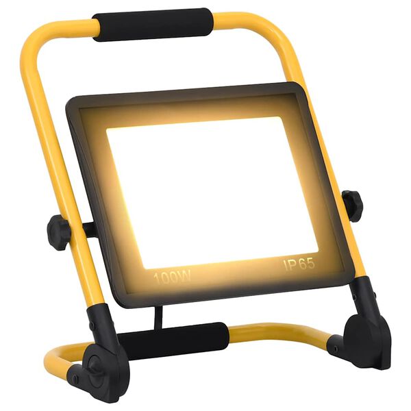 vidaXL Reflektor LED z uchwytem, 100 W, ciepłe białe światło