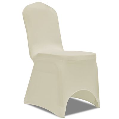 vidaXL Elastyczne pokrowce na krzesła, kremowe, 18 szt.
