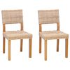 vidaXL Krzesło jadalniane 2 szt. Rattan Kubu Naturalny 46 x 55 x 84 cm